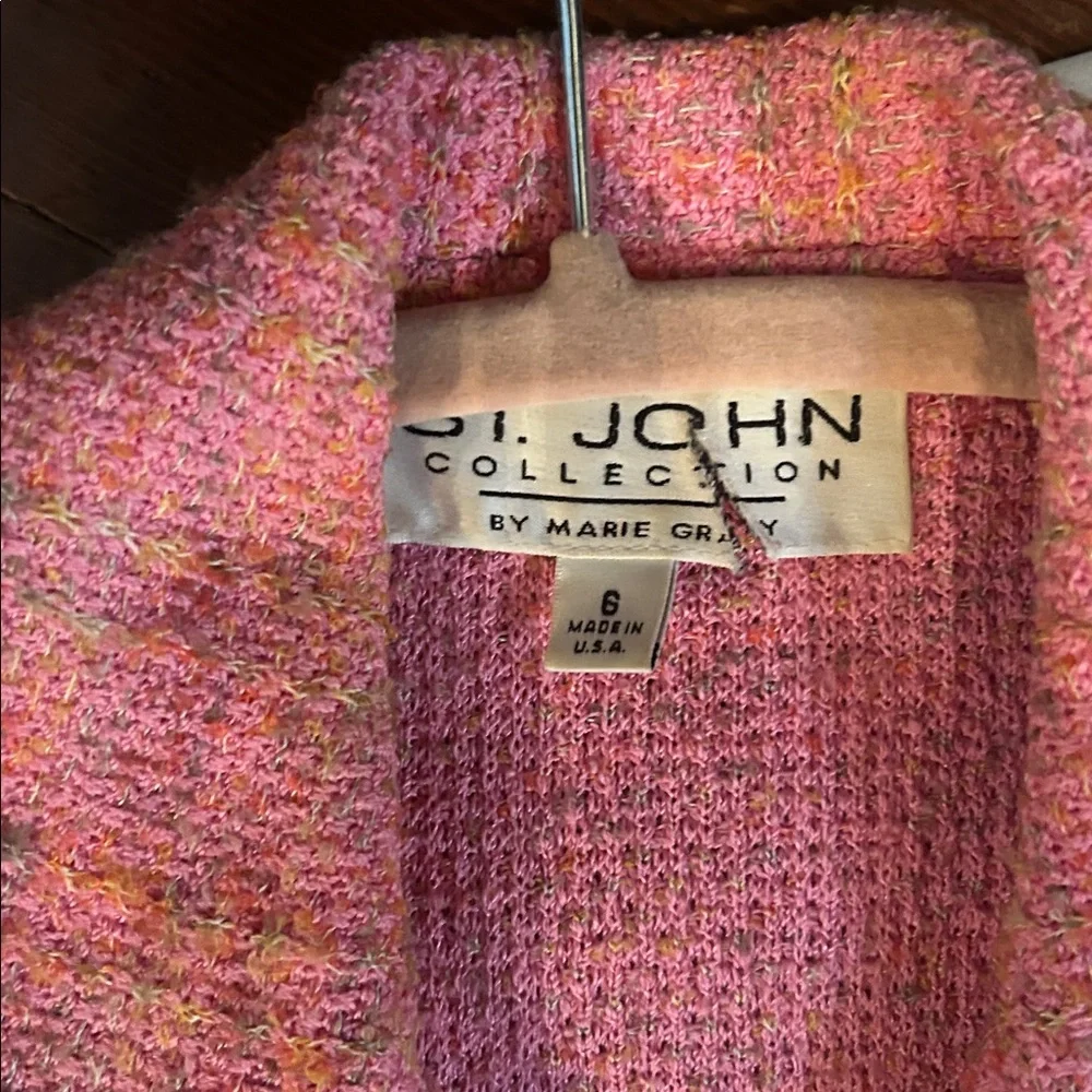 St John Pink Tweed Blazer - Picture 3 of 5
